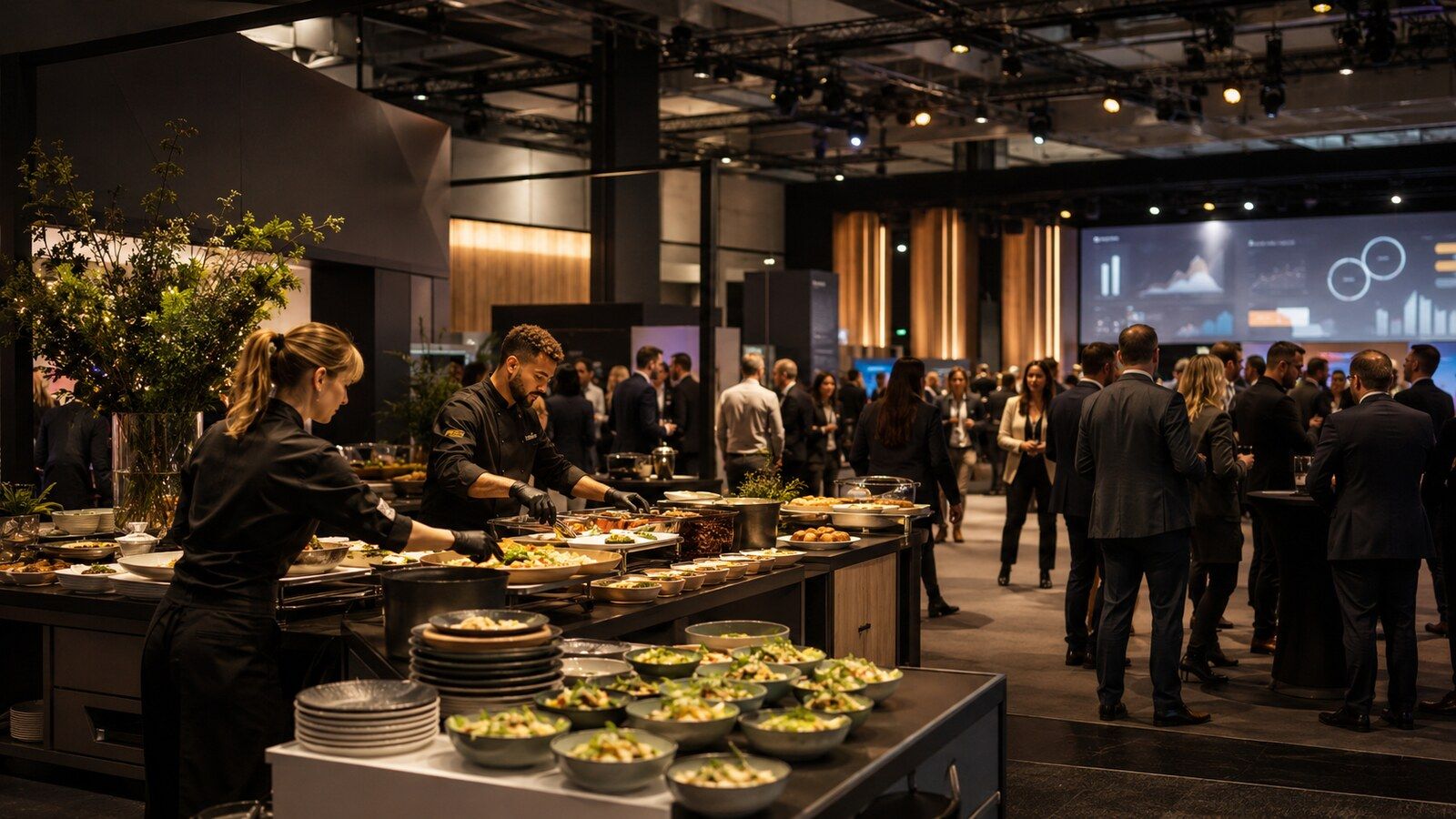 Corporate Event und B2B-Messe mit professionellem Catering und digitaler Eventsteuerung